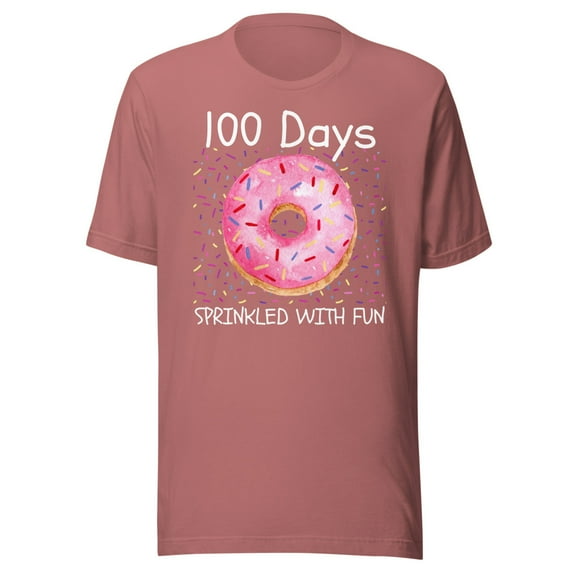 100 Days Shirt Kids Shirt Sprinkled With Fun Shirt, Unisex, 100th Day of School Shirt, 100 Days of School Shirt, 100 Days Shirt, School Shirt (Mauve, M)