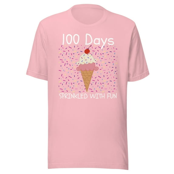 100 Days Shirt Kids Shirt Sprinkled With Fun Shirt, Unisex, 100th Day of School Shirt, 100 Days of School Shirt, School Shirt, 100 Days Shirt (Pink, S)