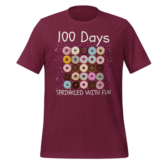 100 Days Shirt, Sprinkled With Fun Shirt, 100th Day of School Shirt, 100 Days of School Shirt, 100 Days Shirt, Teacher Shirt, School Shirt (Maroon, 3XL)