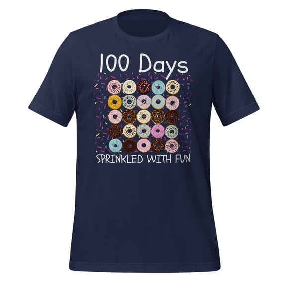 100 Days Shirt, Sprinkled With Fun Shirt, 100th Day of School Shirt, 100 Days of School Shirt, 100 Days Shirt, Teacher Shirt, School Shirt (Navy, S)