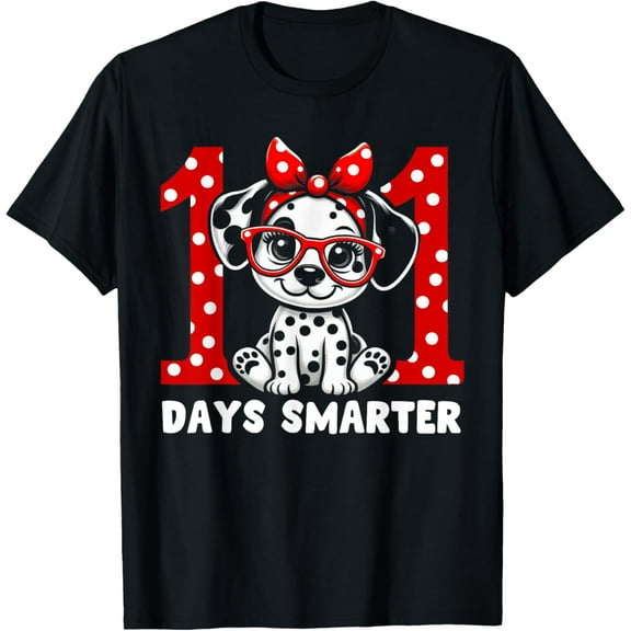 100 Days Smarter 101st Day School Dalmatian Dog Teacher Kids T-Shirt