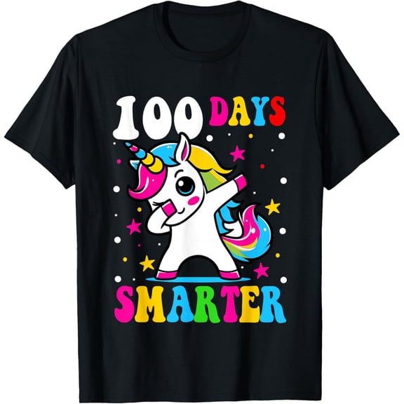 100 Days Smarter Adult Unicorn 100th Day of School Adult T-shirt
