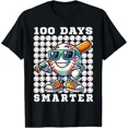 thumbnail image 1 of 100 Days Smarter Baseball Bat 100 Days of School Boys Kids T-Shirt, 1 of 6