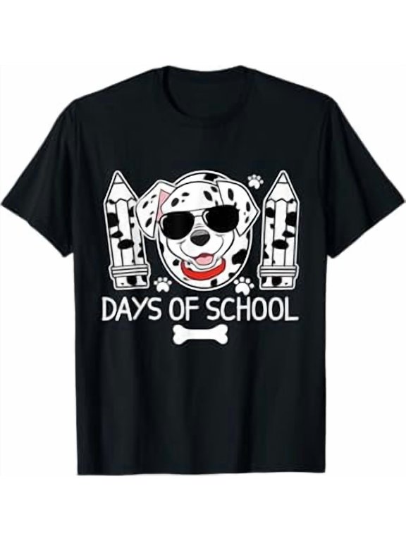 100 Days Smarter Dalmatian Dog 100 Days Of School Kids Boys T-Shirt