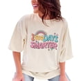 thumbnail image 1 of 100 Days Smarter, Retro Wavy Text with Rainbow Art, Ivory Comfort Colors T-Shirt, XL, 1 of 1