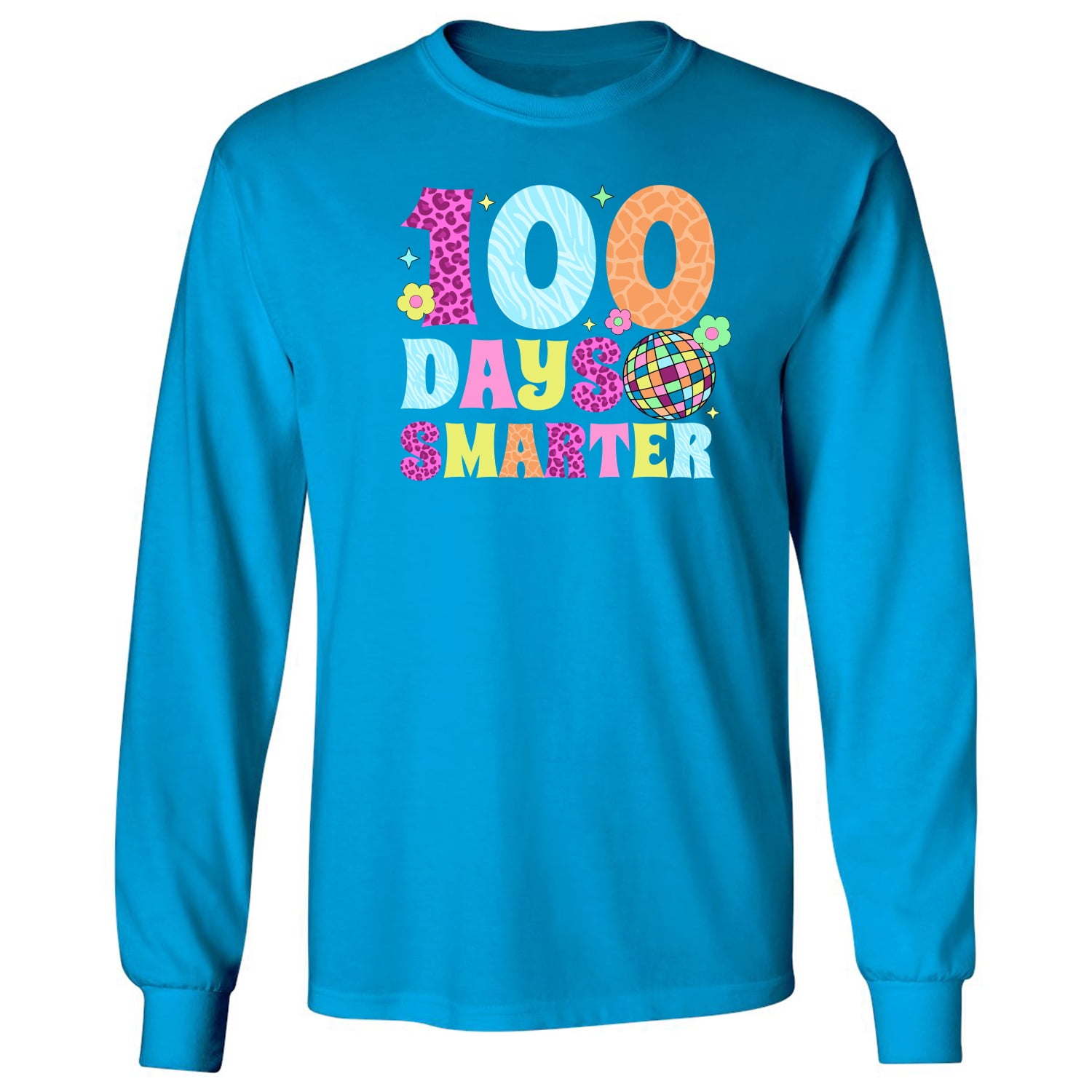 100 Days Smarter Tee - 100th Day Of School Tribute Long Sleeve T-Shirt ...