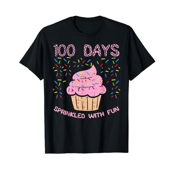 100 Days Sprinkled With Fun Cupcake 100th Day Of School Girl T-Shirt
