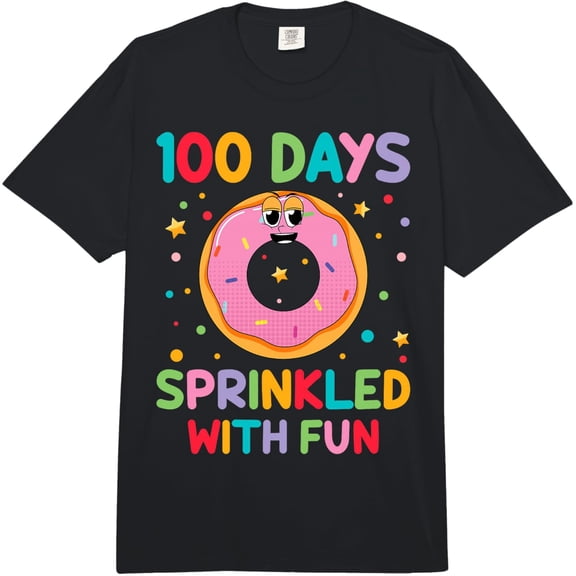 100 Days Sprinkled with Fun Donut Teacher Student School Adult Heavyweight Adult T-shirt