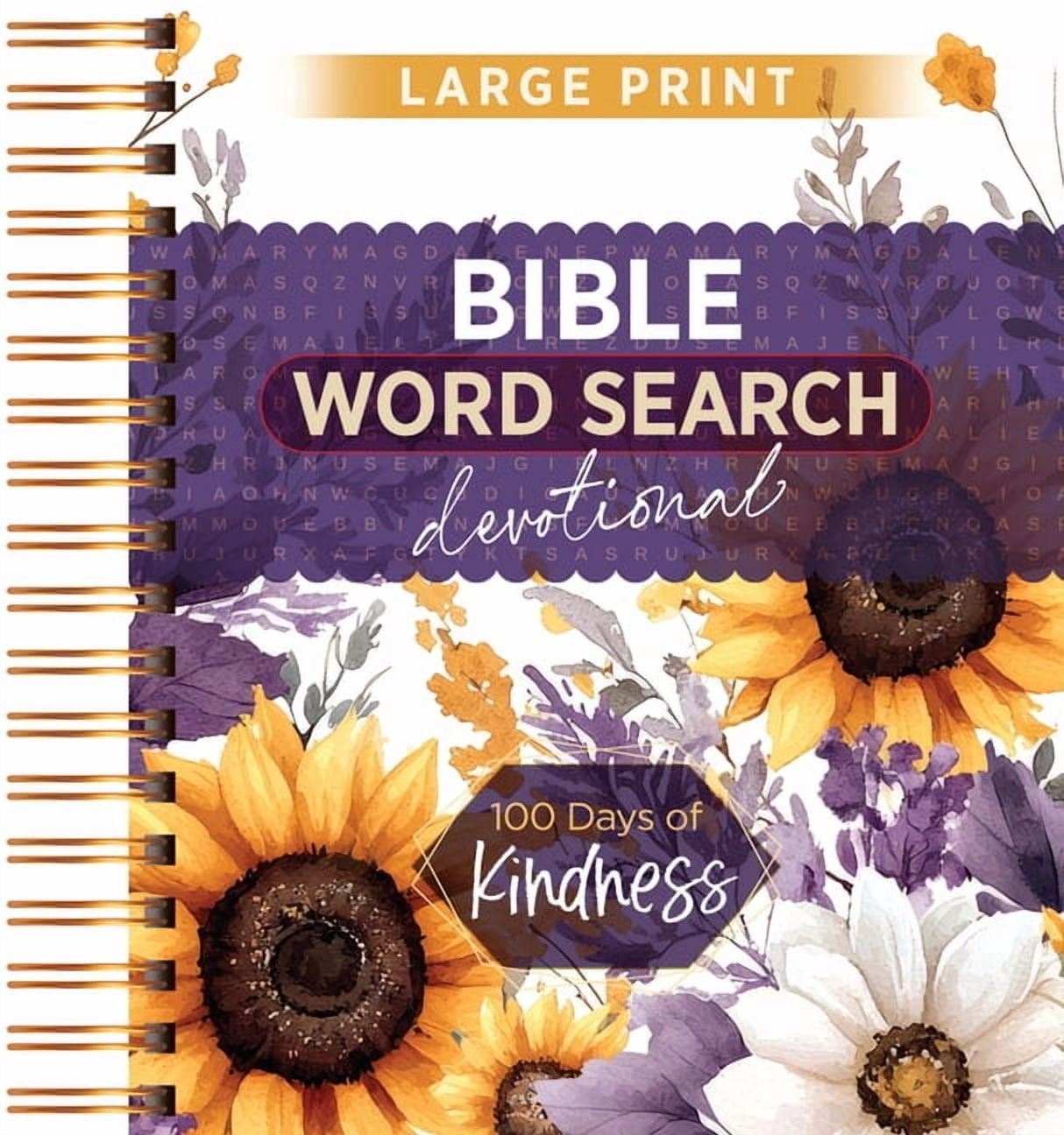100 Days of Kindness: Word Search Devotional, (Spiral-Bound)
