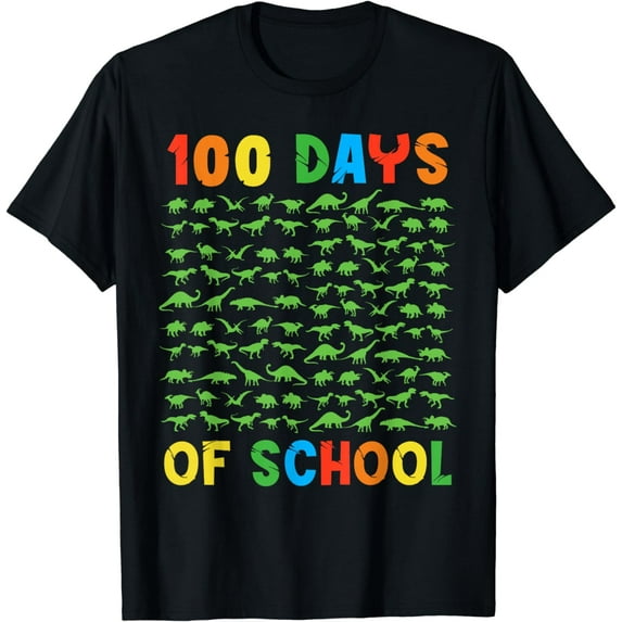 100 Days of School 100th Day Dino Dinosaur Kids T-Shirt