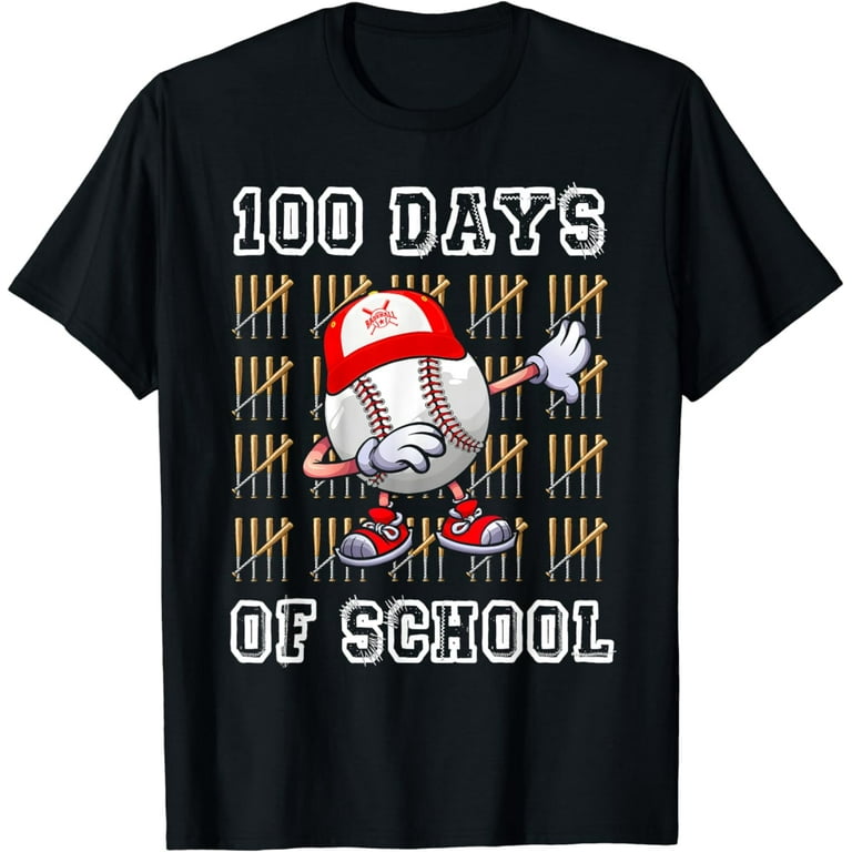 100 Days Of School Apparel 100th Day Baseball Teacher Kids T-Shirt 100 Days Of School Apparel 100th Day Baseball Teacher Kids T-Shirt