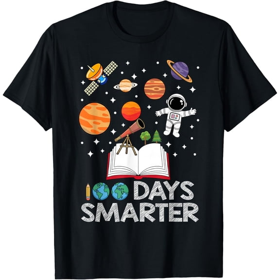 100 Days of School Astronaut Space Adult 100th Day Adult T-shirt