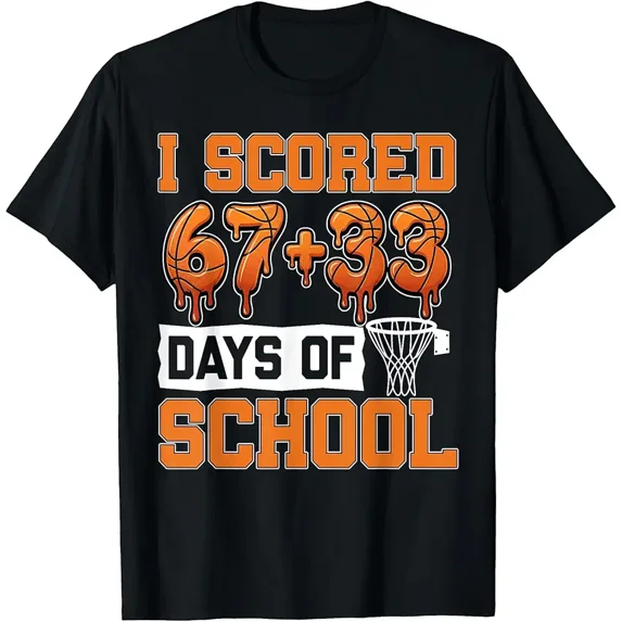 100 Days of School Basketball Drip 100th Day of School Boys T-Shirt