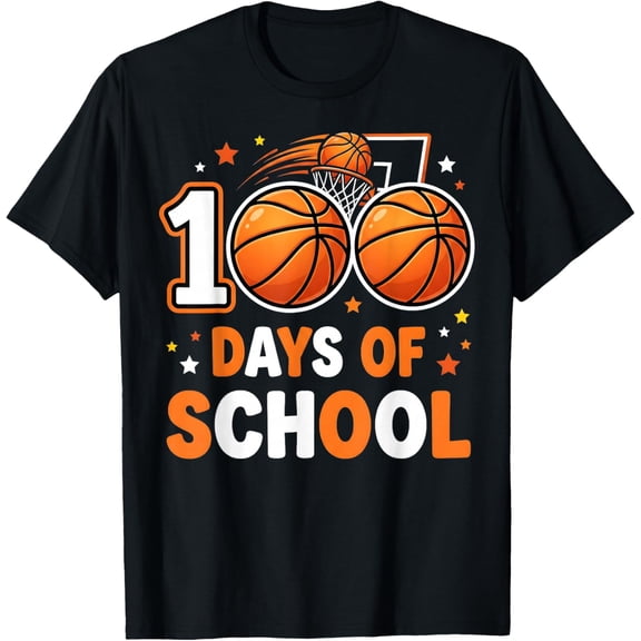 100 Days of School Basketball Ice Cram Drip 100th Adult T-shirt