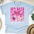 thumbnail image 1 of 100 Days of School Bow T-Shirt | Cute Teacher & Student Celebration Tee, Light Blue, Size 4XL, 1 of 6