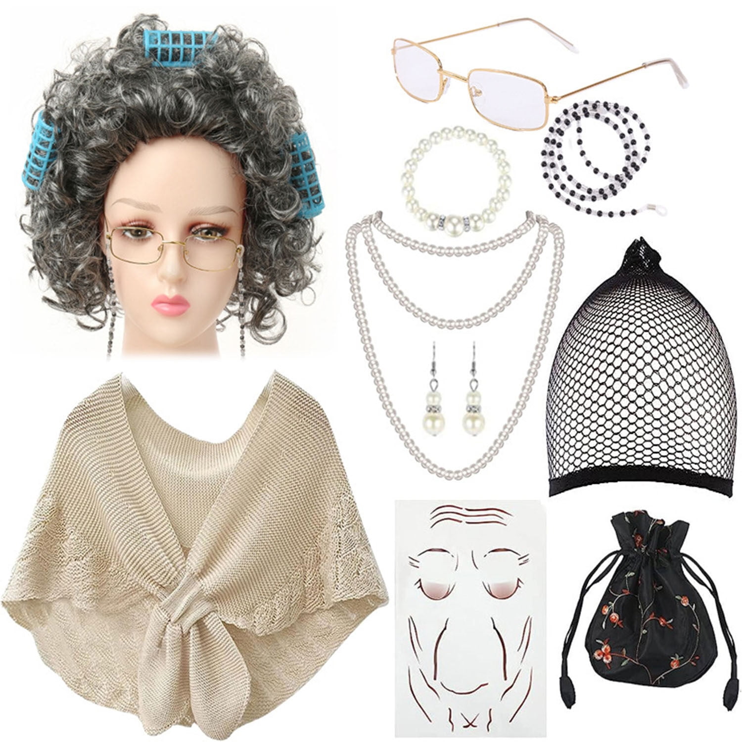 Roller Granny Wig Adult Blonde Roller Granny Wig Adult Blonde