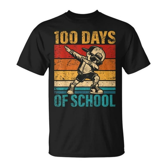 100 Days of School Dabbing Boy T-Shirt – 100th Day of School Shirt for Boys, Fun Milestone Tee, Dabbing Celebration Shirt for Students