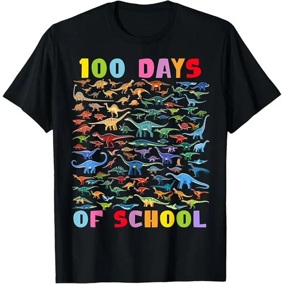 100 Days of School Dinosaurs Teacher Kids T-Shirt