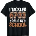 thumbnail image 1 of 100 Days of School Football Boys 100th Day of School 67+33 T-Shirt, 1 of 6