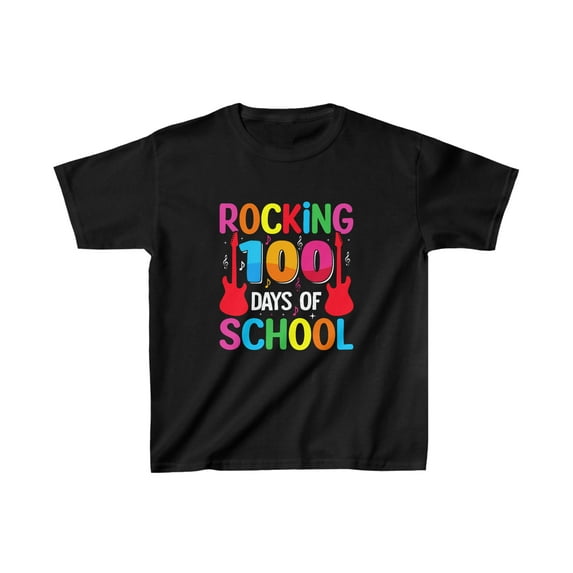 100 Days of School, Guitar Band, Gildan, Kids Cotton™ Short Sleeve T-Shirt