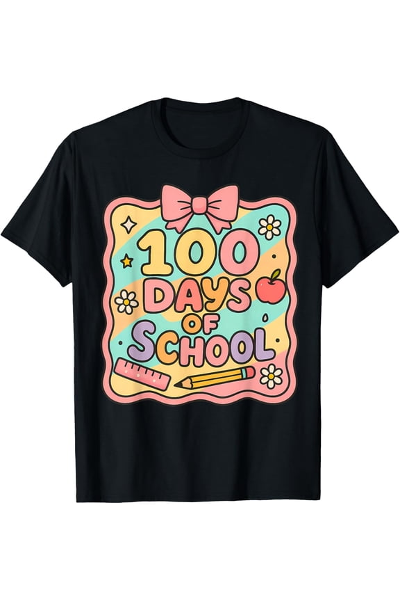 100 Days of School Preppy 100th Day of School Teacher T-Shirt Shirts