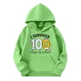 thumbnail image 1 of 100 Days of School Preppy Hoodie for Kids - Boys Girls Letter Graphic Long Sleeve Back to School Sweatshirt, 1 of 4