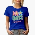 thumbnail image 1 of 100 Days of School, Retro Smiling Flowers Art Merch Gift, Royal Blue T-Shirt, Medium, 1 of 5