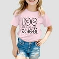 thumbnail image 1 of 100 Days of School Shirt Kids School Season Round Neck Short Sleeved T Shirt My Preschool Shirt Tshirts for Kids Boys Size 6-7, 1 of 3