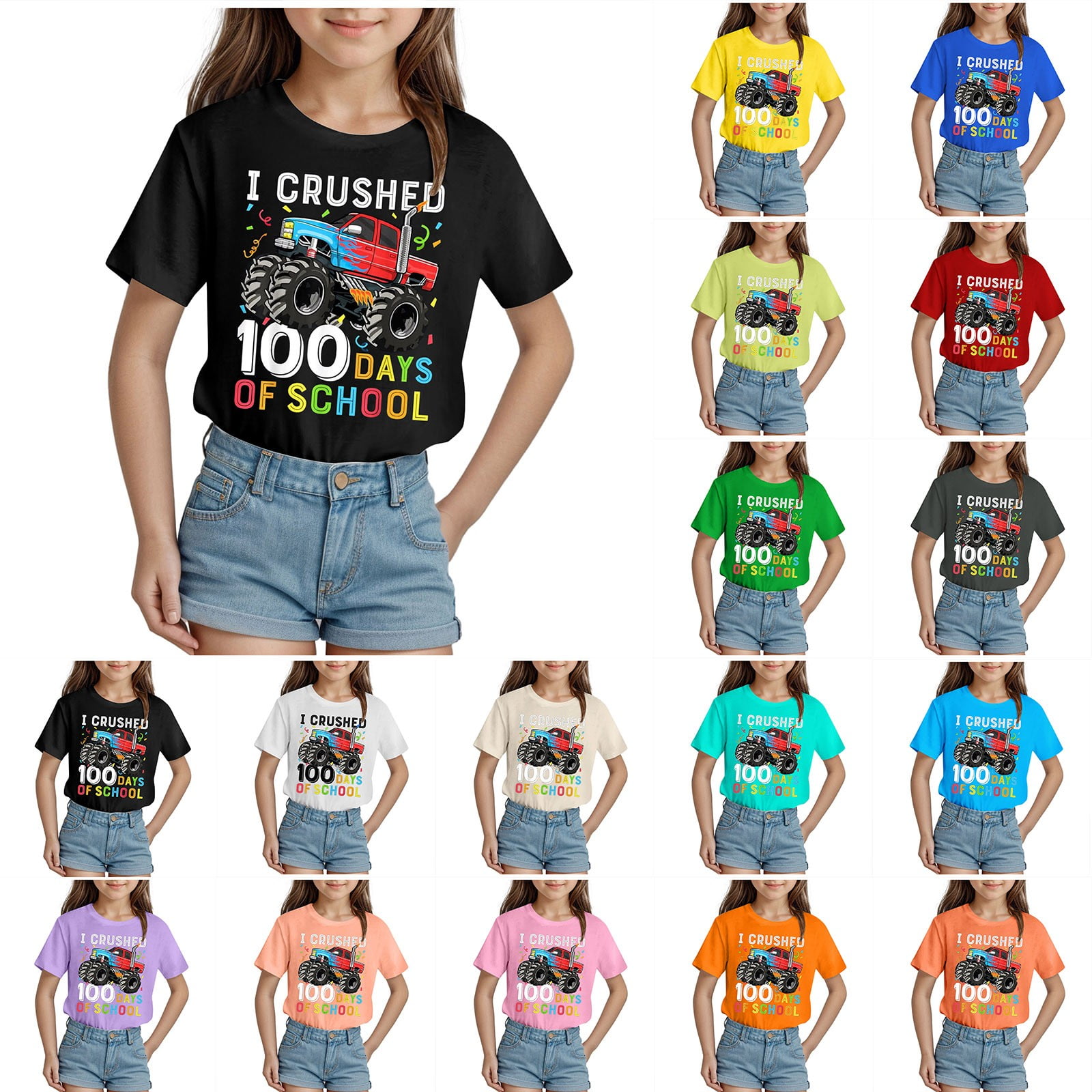 100 Days of School Shirt for Toddler School T Shirt Kids Happy 100th