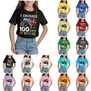 100 Days of School Shirt for Toddler School T Shirt Kids Happy 100th Day Tshirt Boys Girls Gift Tees Tops 100 Days of School Shirt Girls