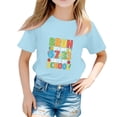 thumbnail image 1 of 100 Days of School Shirts for Kids Ages 3-8 Short Sleeve Printed Spring 2026 T-Shirts Light Blue 160, 1 of 5