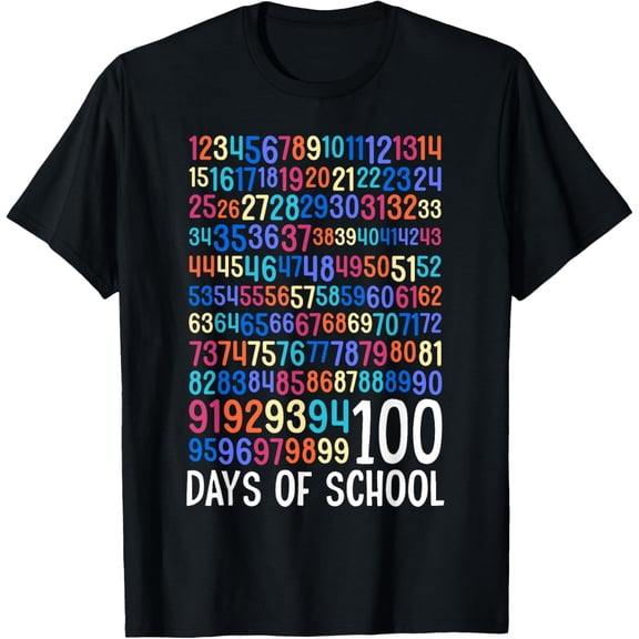 100 Days of School Teacher Adult 100 Math Numbers 100th Days Adult T-shirt