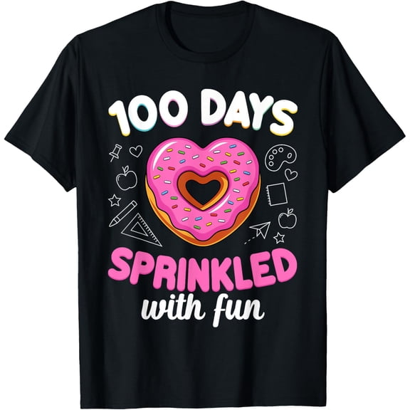 100 Days of School Teacher Girl 100th Day Sprinkled With Fun T-Shirt
