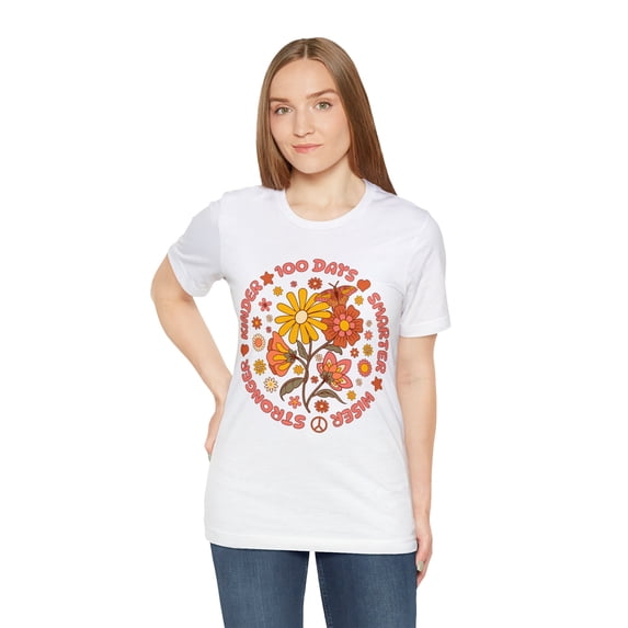 100 Days of School Teacher Tshirt, 100 Days Smarter Wiser Stronger Kinder