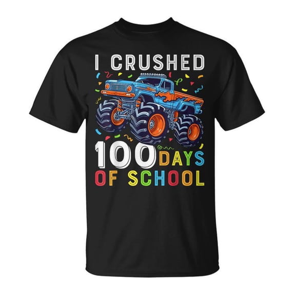 100 Days of School Truck T-Shirt – 100th Day of School Celebration Tee for Boys, Fun Truck-Themed Milestone Shirt, Cool Classroom Party Outfit