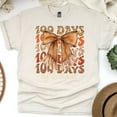 thumbnail image 1 of 100 Days of School Western Fringe Bow Teacher Shirt Leopard Cowgirl Tee, Natural, Size S, 1 of 6