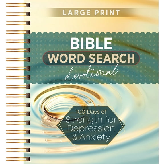 100 Days of Strength for Depression & Anxiety: Bible Word Search Devotional, (Spiral-Bound)