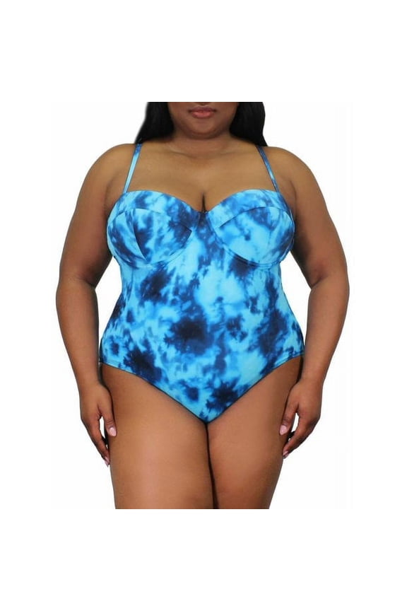 Women's Tie Dye Underwire Maillot 1-piece Swimsuit