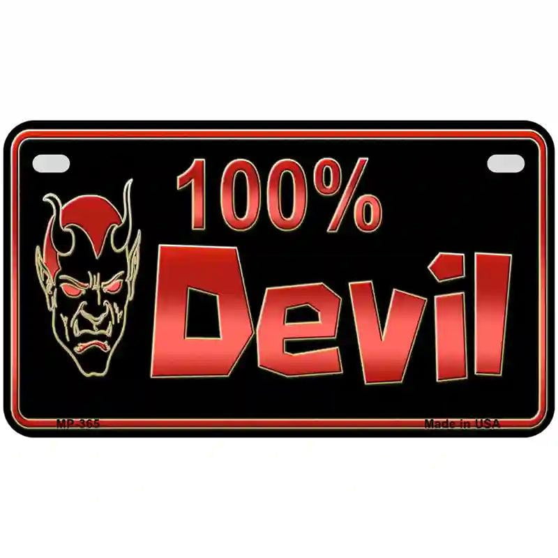100% Devil Metal Novelty License Plate 7
