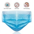 thumbnail image 1 of 100 Disposable Face Masks, 3-ply Breathable Dust Protection Masks, Elastic Ear Loop Filter Mask, 1 of 1