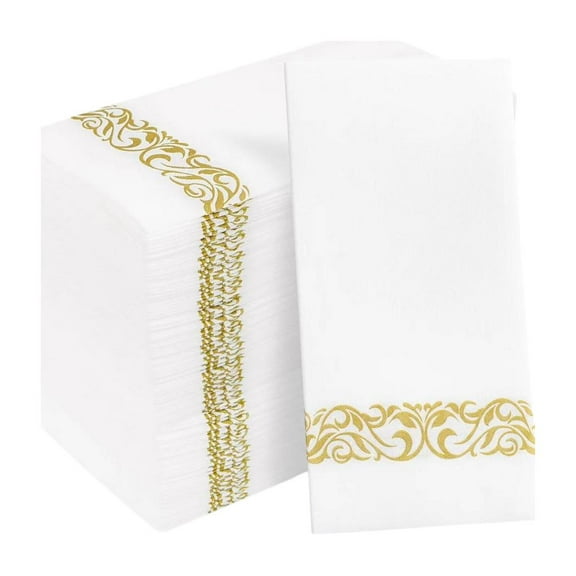 100 Disposable Guest Towels Soft and Absorbent Linen-Feel Paper Hand d