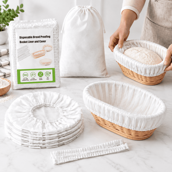 100 Disposable Non-stick Elastic Banneton Liner Bread Proofing Basket Covers
