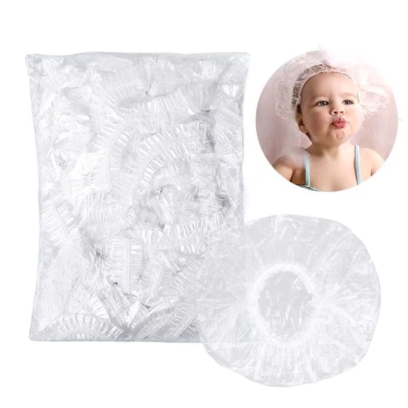 100 Disposable Shower Caps - Hair Cap Waterproof Reusable Hair Cover,Women/Men Caps for Bath, Hair Dye, Travel