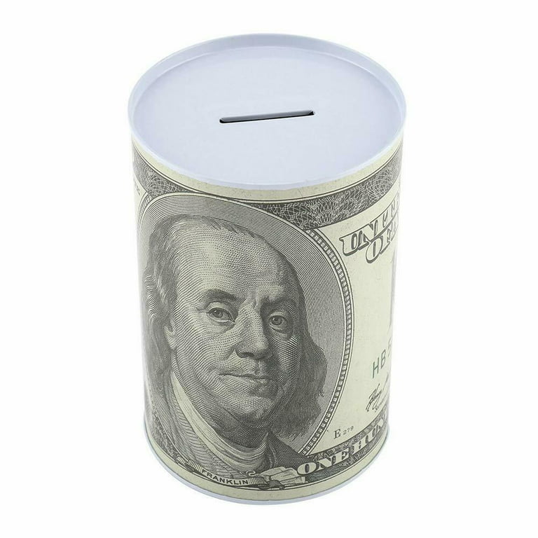 Small 100 Dollars Bill Tin Saving Bank Box / Money Can – R & B Import