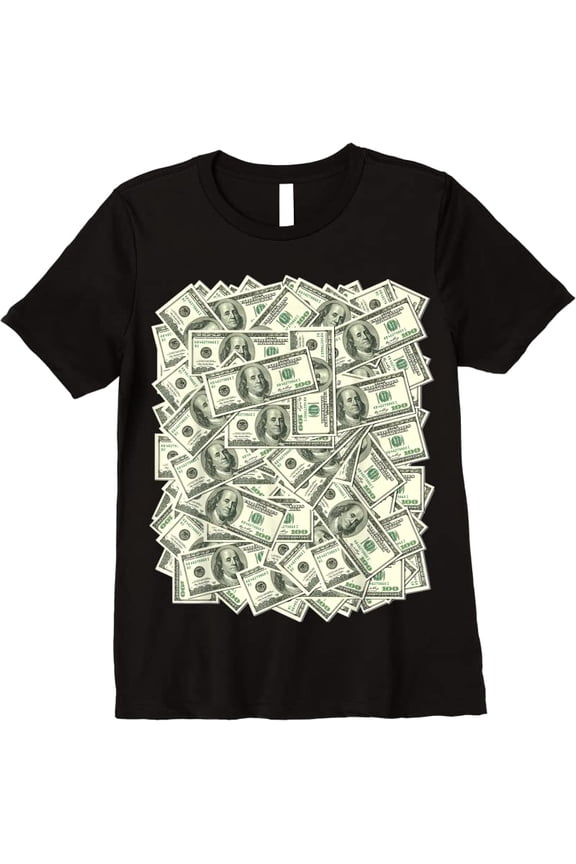 100 Dollar Bills Shirt Funny Money Gift Cash Humor Graphic Cotton Tee,for men and women up to 5XL
