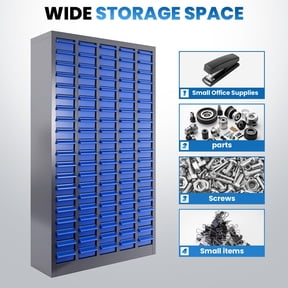 100 Drawer Parts Cabinet, Blue Vertical Storage Cabinet, Multi-Functional Drawer Bin Box, Hardware Fastener Small Parts Container Organizer for Factory Workshop Daily Material Storage
