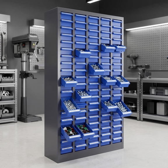 100-Drawer Parts Cabinet, Heavy-Duty Small Parts Organizer with Iron Frame & ABS Drawers, Nut and Bolt Organizer for Garage, Workshop & Hardware Store