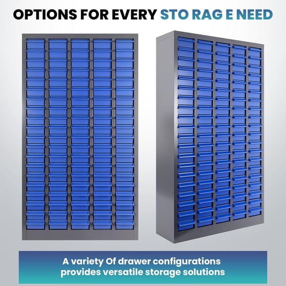 100 Drawers Parts Organizer Cabinet, Bolt Bin with ABS Drawers & Labels, Rust-Proof Steel Hardware Storage Cabinet for Small Parts, Screws, Nuts in Garage, Workshop