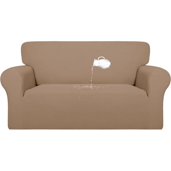 100% Dual Waterproof Couch Cover Slipcovers for Couches and Sofas - Stretch Non Slip Fleece Sofa Covers Washable, Leakproof Furniture Protector for Kids, Pets, Dog (Sofa, Light Gray)