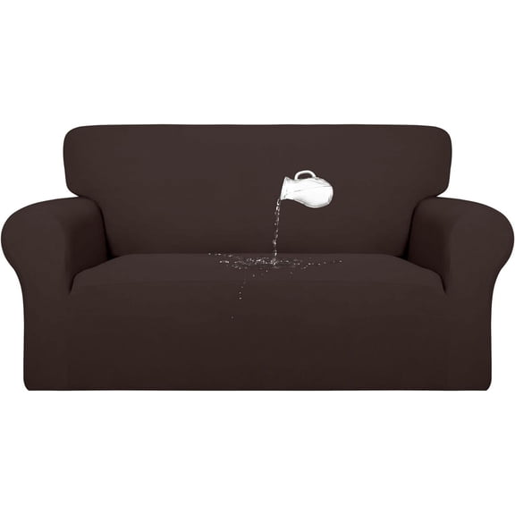 100% Dual Waterproof Couch Cover Slipcovers for Couches and Sofas - Stretch Non Slip Fleece Sofa Covers Washable, Leakproof Furniture Protector for Kids, Pets, Dog (Sofa, Light Gray)